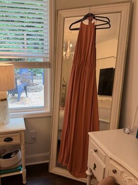 Show me your MUMU GORGEOUS Rust Halter Maxi Dress LONG